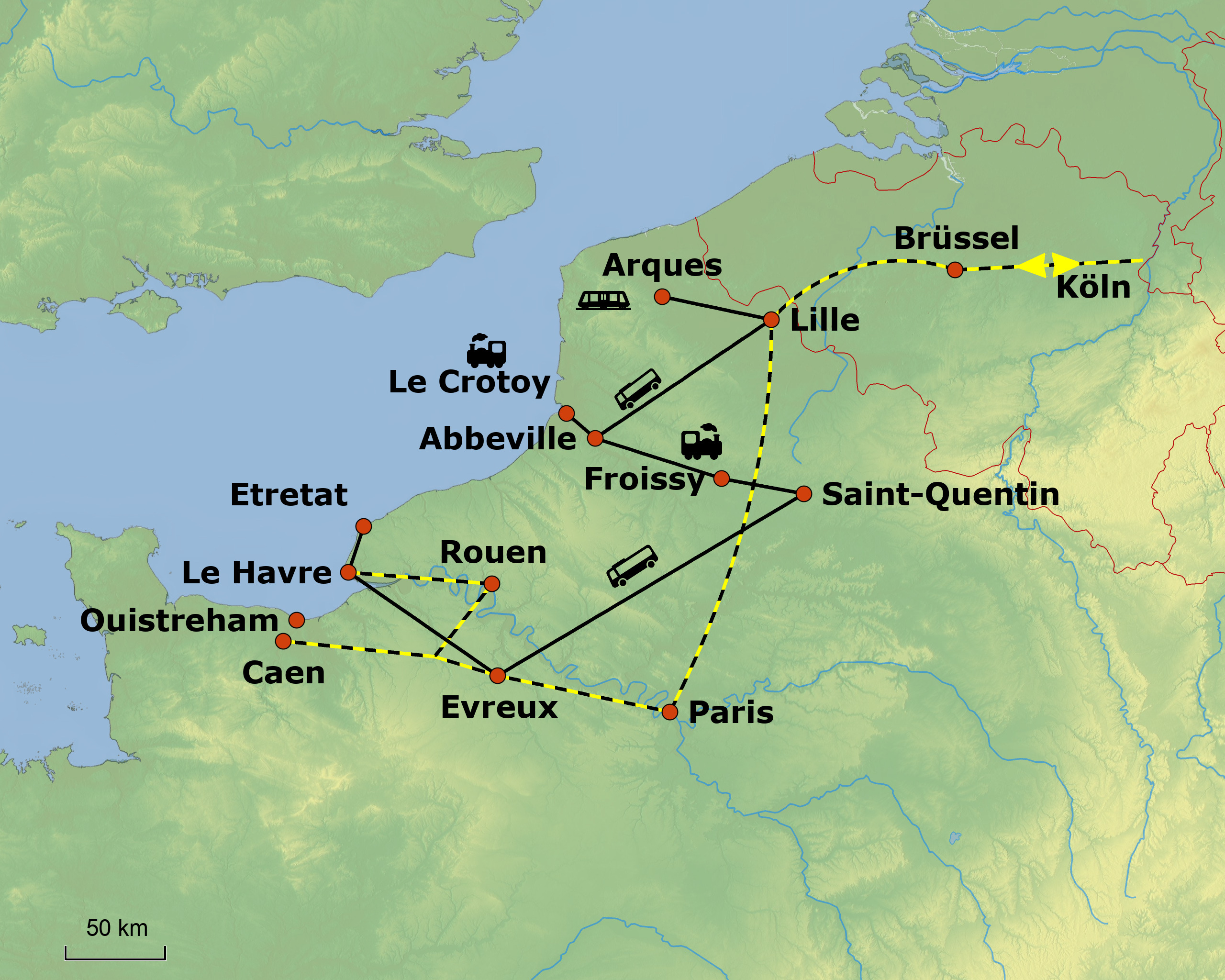 Zugreise, Bahnreise, Eisenbahnreise, Normandie, Frankreich, Museumszug | IGE