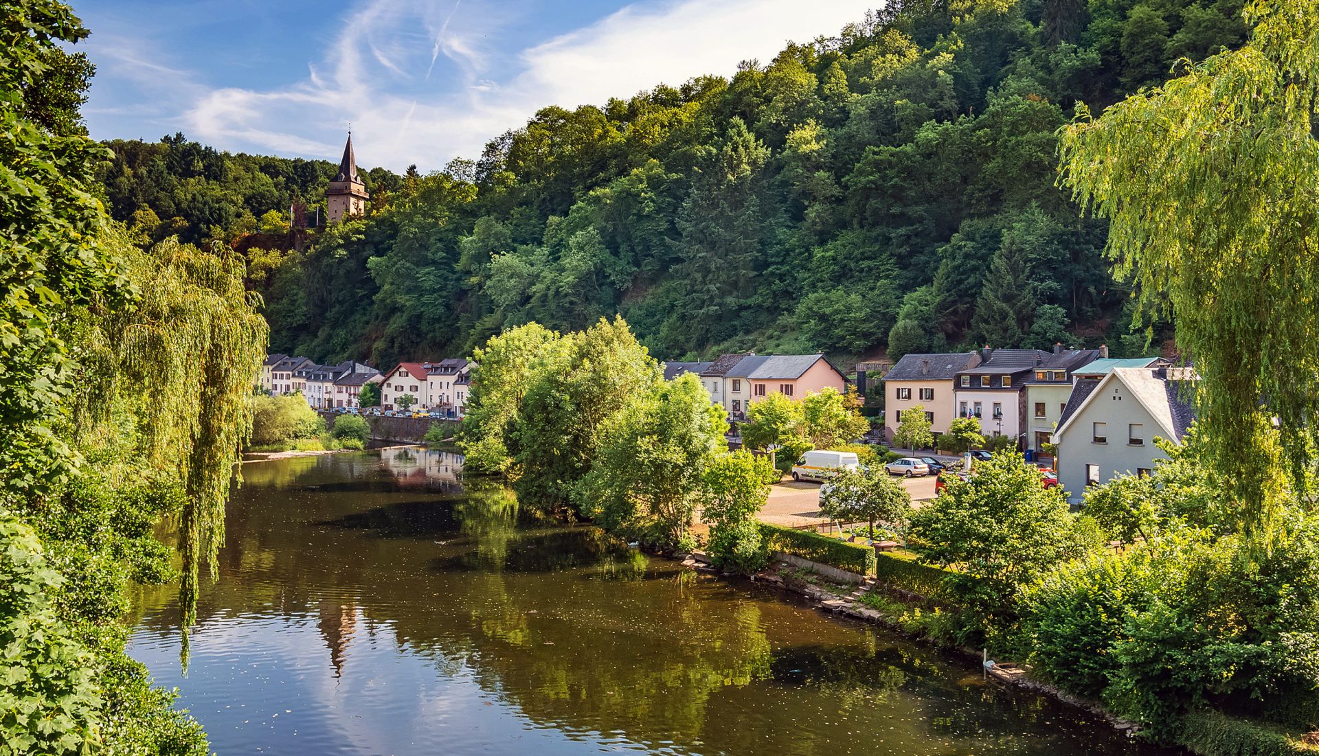 Aerial,View,Of,The,Vianden,And,River,Our,In,Luxembourg. - IGE Erlebnisreisen | Visit Vianden